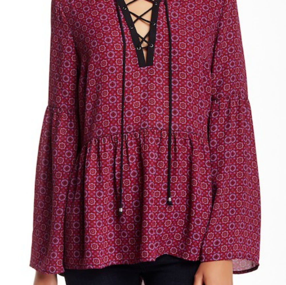 Daniel Rainn Lace up Blouse